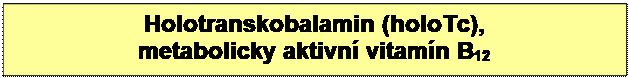 Textov pole: Holotranskobalamin (holoTc),
metabolicky aktivn vitamn B12 

