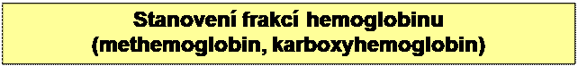 Textov pole: Stanoven frakc hemoglobinu
(methemoglobin, karboxyhemoglobin)

