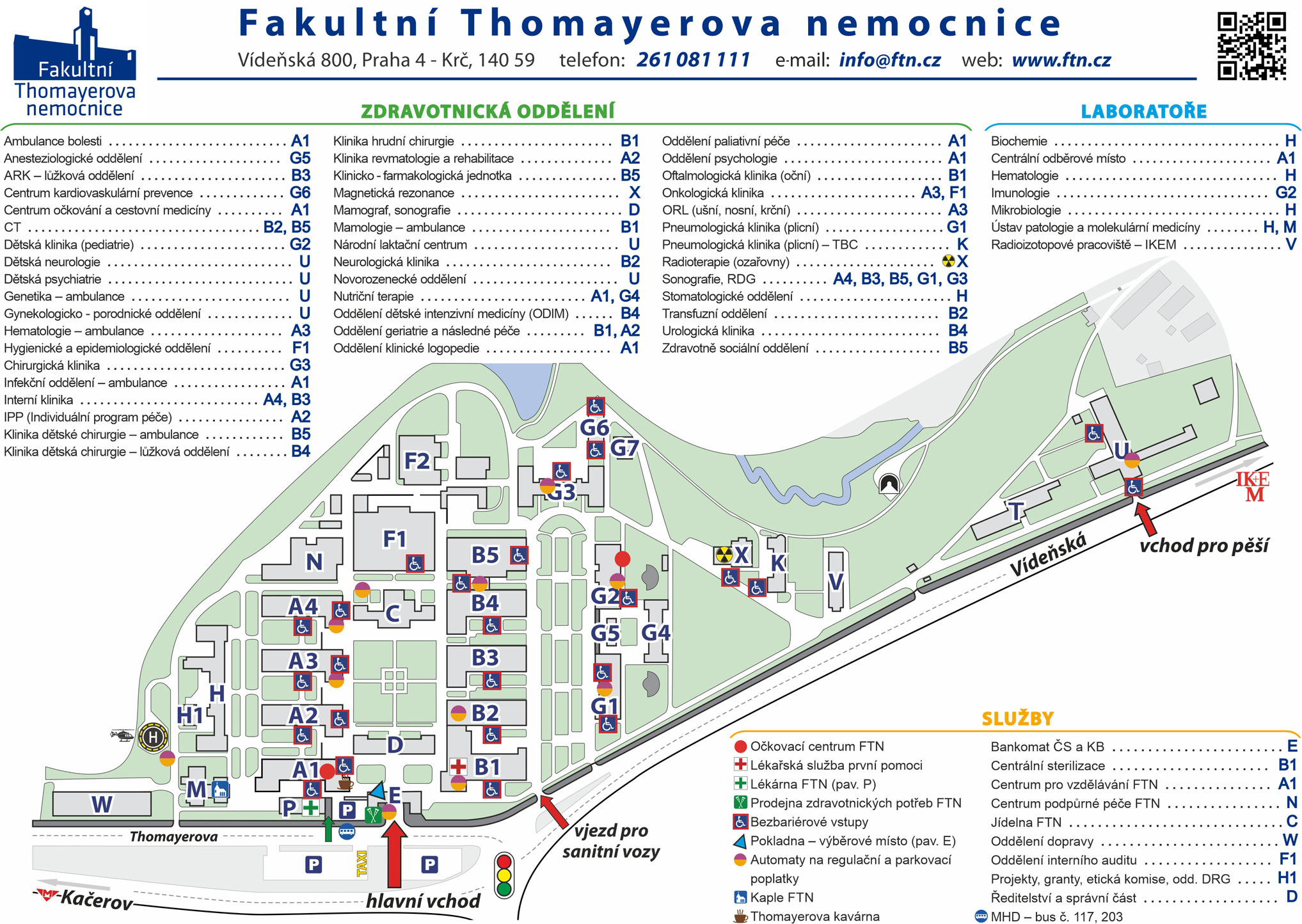 Mapa Are lu FTN Fakultn Thomayerova Nemocnice