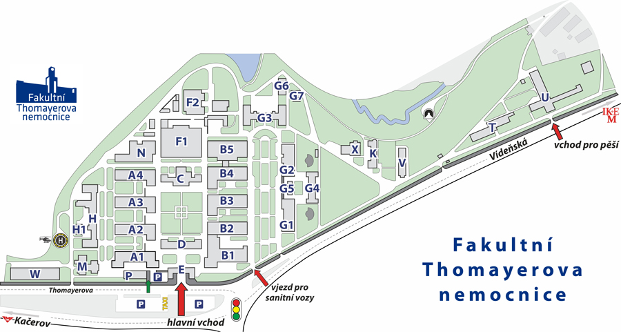 Mapa Are lu FTN Fakultn Thomayerova Nemocnice
